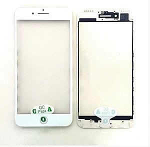 Vidro Apple Iphone 7 Plus Sem Cola Oca + Frame ( Aro ) Branco