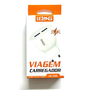 Fonte Carregador 2 USB 5.1A Lelong Le-519