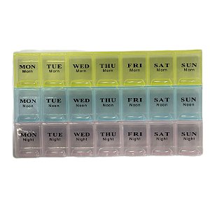 Box Caixa Organizadora Semanal Plástica com 21 Compartimentos