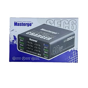 Carregador de Bancada iCharge MasterGO SFC6 Com 6 Entradas USB 40W Quick Charge 3.0