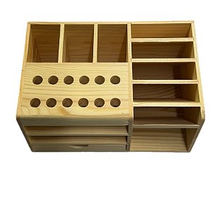 Caixinha Organizador Multifuncional de Madeira para Manutenção de Celular