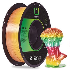 Filamento Multfila Impressora 3D Premium PLA Silk Rainbow Macaron 1kg 1.75mm