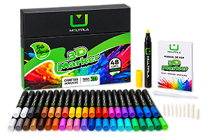 Kit Conjunto de 48 Canetas Marcadoras Acrílicas Para Impressão 3D MultFila
