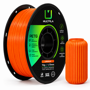 Filamento MultFila Impressora 3D PETG Laranja 1kg 1.75mm Premium