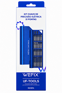Micro Parafusadeira Elétrica WEFIX Com 51 Ponteiras 500 mAh