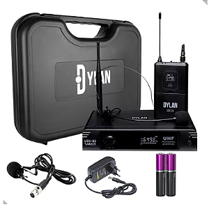 Microfone Sem Fio Dylan Udx03 Headset Lapela Mini Xlr Uhf