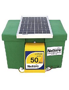 Eletrificador Cerca Elétrica Rural Nellore  50km 12v  com painel solar completo
