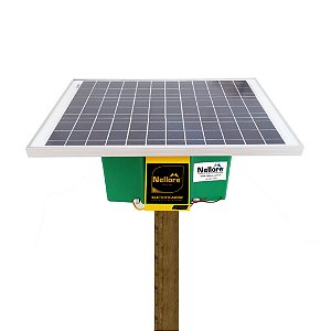 Eletrificador Cerca Elétrica Rural Nellore 8.500NS 120 km 12v  com painel solar completo