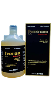 Iveron Ivermectina 3.85% Fluazuron 8% 500ml saude animal ORIGINAL