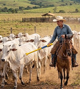 BASTÃO PICANA FERRÃO ELETRICO DE MANEJO CHOQUE 12000V GADO BOVINO