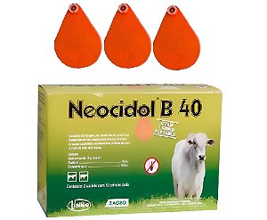 Brinco Neocidol B40 Controle da Moscados Chifres em Bovinos mosquicida 60 un