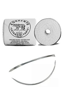 KIT AGULHA P/ SUTURA PONTA B-06 TRIANGULAR 3/8 DE CÍRCULO E FUNDO FALSO (12 un.) Linha Urso Extra Forte