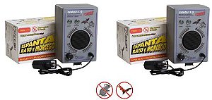 kit Repelente Eletrônico Ultrassônico ZEBU Espanta Ratos e Morcegos 150m² Bivolt