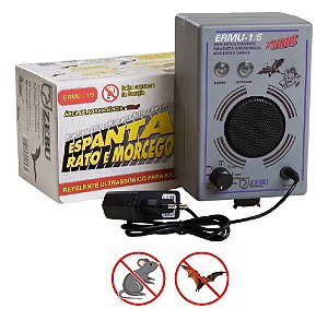 Repelente Eletrônico Ultrassônico ZEBU Espanta Ratos Morcegos 150m² Bivolt
