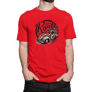 Camiseta 100% Algodão 30.1 Penteado Aircooled Fusca Route California