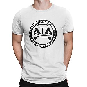 Camiseta 100% Algodão 30.1 Penteado Aircooled Fusca Fazendo Amizade