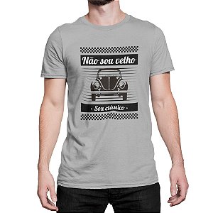Camiseta 100% Algodão 30.1 Penteado Aircooled Fusca Sou Clássico
