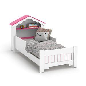 Mini Cama Infantil Princesa Casinha Branco e Rosa - Ofertamo