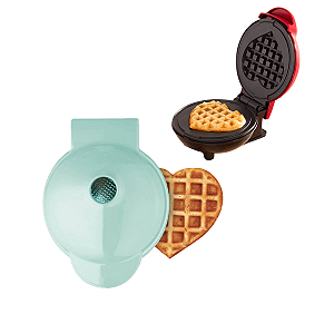 Mini Máquina De Fazer Waffles Forma Coração Elétrica 110V