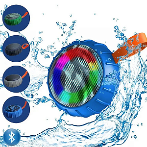 Caixa Som Emborrachada Silicone Potente Bluetooth Resistente A Água