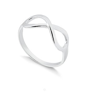 Anel liso formato infinito