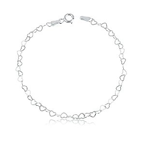 Pulseira elo corações prata 925