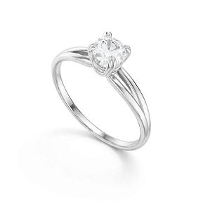 Anel Solitário Prata 925 Clássico