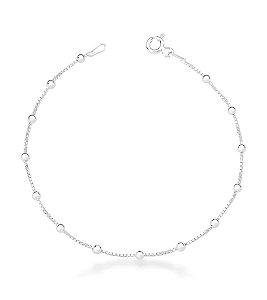 Pulseira Bolinhas Corrente Veneziana V15 Prata 925