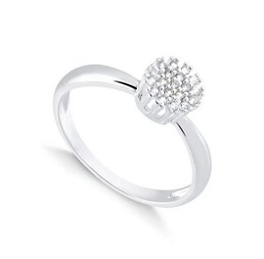 Anel Chuveiro Redondo Cravejado em Prata 925