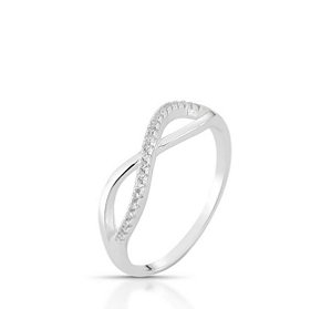 Anel Infinito Cravejado Prata 925