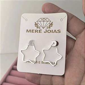 Argola Estrela Prata 925 Feminina