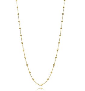 Colar Bolas Lisas Banho Ouro 18K