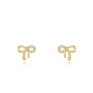 Brinco Laço Semijoia com Microzirconias