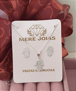 Conjunto Mão de Deus Prata