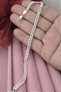 Pulseira Masculina Elo Duplo 5mm Prata
