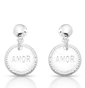 Brinco Amor em Prata 925 Feminino