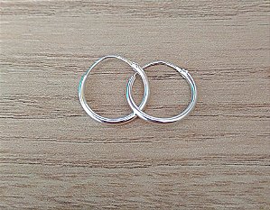 Argola redonda média prata 925