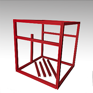 Kit Perfis em Perfil Estrutural em Alumínio Vermelho P/ Impressora 3D Voron Trident