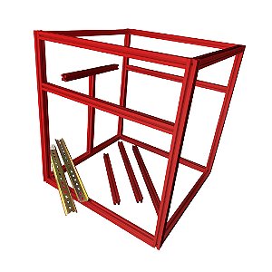 Kit Frame em Perfil Estrutural em Alumínio Vermelho P/ Impressora 3D Voron Trident