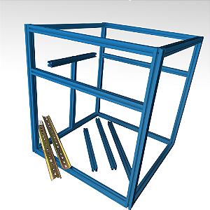 Kit Frame em Perfil Estrutural em Alumínio Azul P/ Impressora 3D Voron Trident