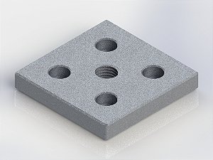 PLACA ROSCADA EM ALUMINIO INJETADO M16 - 80X80
