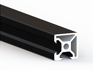 PERFIL 20X20 V-SLOT DE CANTO - CANAL 6 - PINTURA PRETA