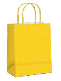 Sacola Papel Liso Amarelo G 32x26,5x13cm Cromus