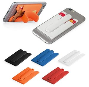 Porta cartão com suporte para celular em silicone (mínimo 50 Peças)