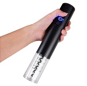 Saca rolhas elétrico com led e cortador de lacre