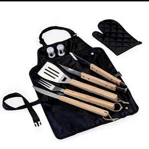 Kit Churrasco 8 Peças Com Personalização no avental