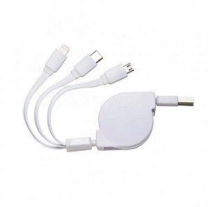 10 Cabos USB Retrátil 3 em 1