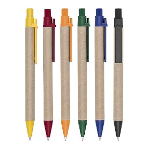 Caneta de papelão com detalhes plásticos (Mínimo 1000)