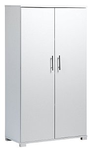 Armário alto fechado duas portas para escritório em MDF Branco