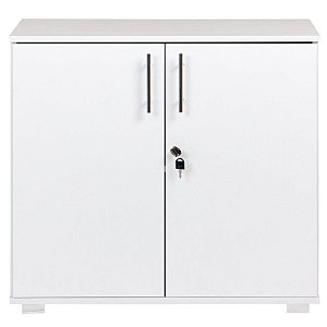 Armário baixo duas portas para escritório em MDF Branco